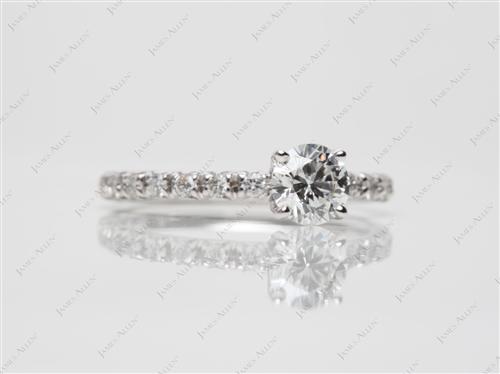 White Gold 0.58 Round cut Diamond Ring