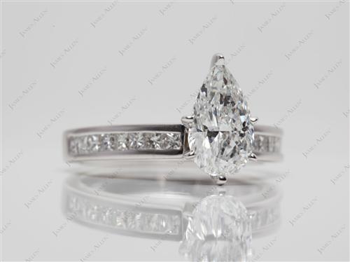 White Gold 1.50 Pear shaped Channel Set Eternity Rings
