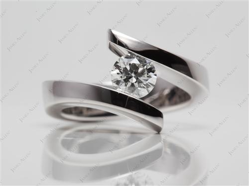 White Gold 0.75 Round cut Tension Rings