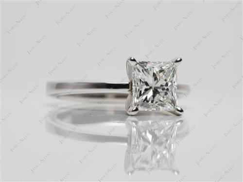 Platinum 1.72 Princess cut Solitaire Rings