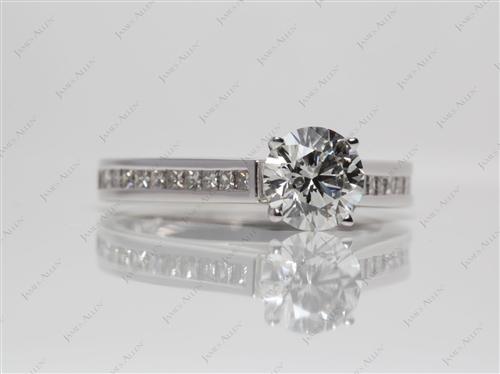White Gold 1.10 Round cut Channel Set Rings