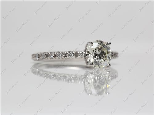 Platinum 0.73 Round cut Pave Diamond Rings