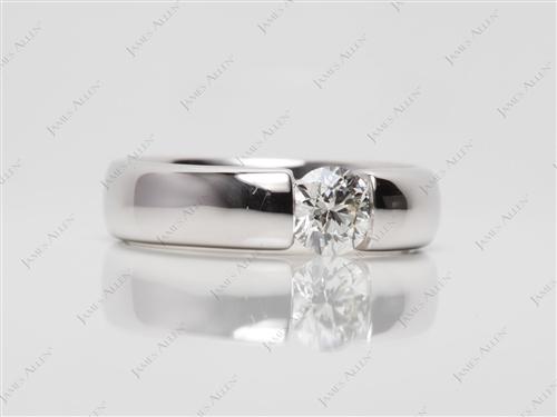 White Gold 0.60 Round cut Diamond Rings