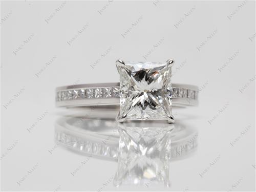 Platinum 2.11 Princess cut Channel Diamond Ring