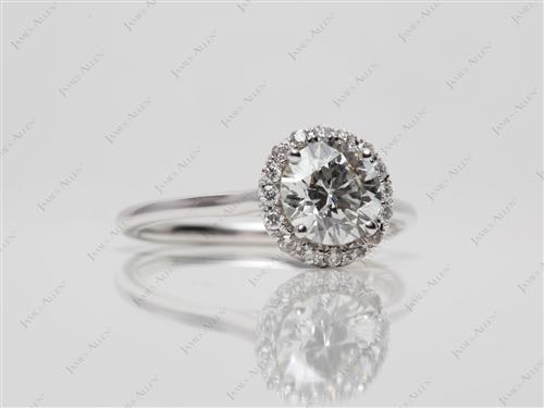 White Gold 1.02 Round cut Pave Ring Settings