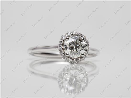 White Gold 0.75 Round cut Pave Ring Setting