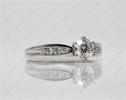Platinum 0.83 Round cut Channel Set Engagement Rings