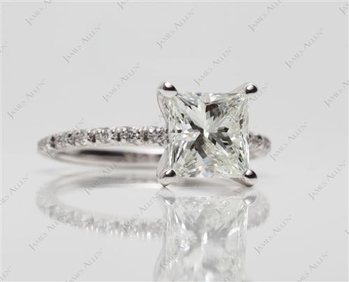 White Gold 1.80 Princess cut Wedding And Engagement Ring Sets