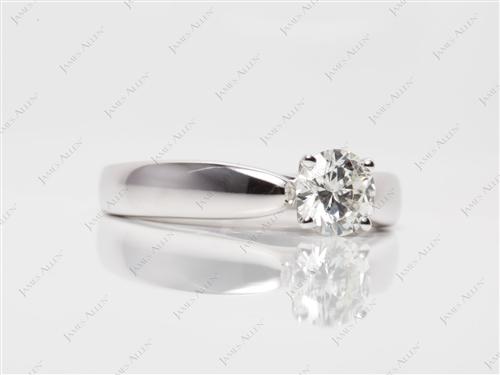 White Gold 0.61 Round cut Solitaire Diamond Ring