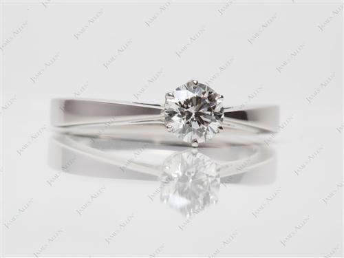 Platinum 0.56 Round cut Diamond Solitaire Engagement Ring