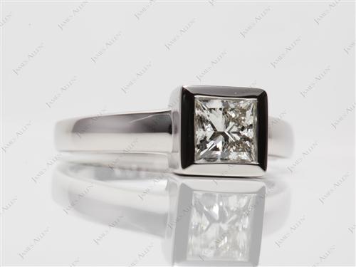 Platinum 1.20 Princess cut Tension Diamond Rings