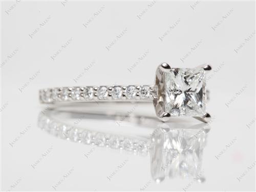 Platinum 1.07 Princess cut Diamond Ring