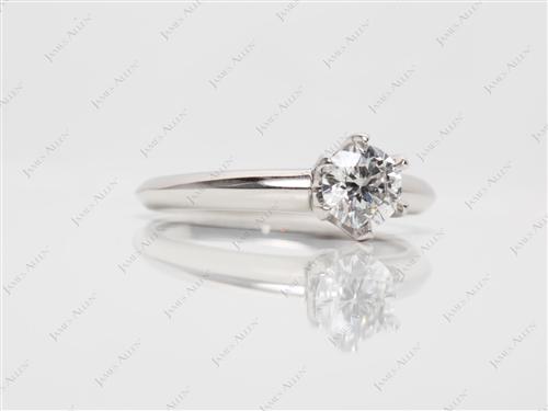 Platinum 0.50 Round cut Diamond Ring