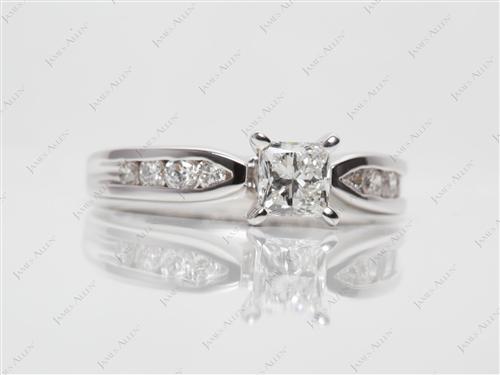 White Gold 0.60 Princess cut Channel Diamond Ring