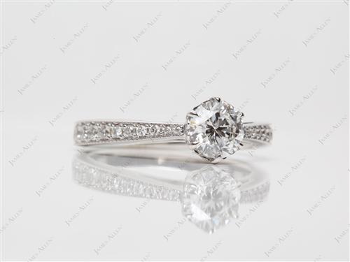 White Gold 0.72 Round cut Pave Rings