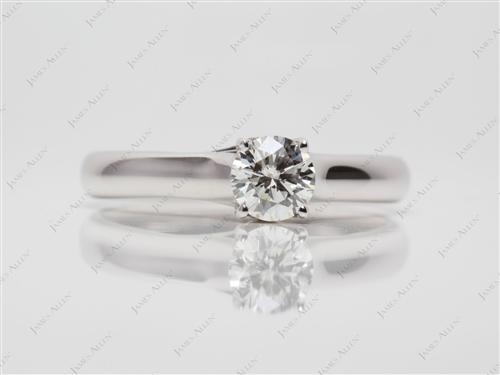 White Gold 0.62 Round cut Engagement Ring