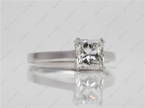 Platinum 1.52 Princess cut Solitaire Ring Settings