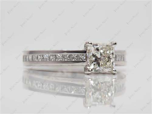 Platinum 0.97 Princess cut Diamond Channel Ring