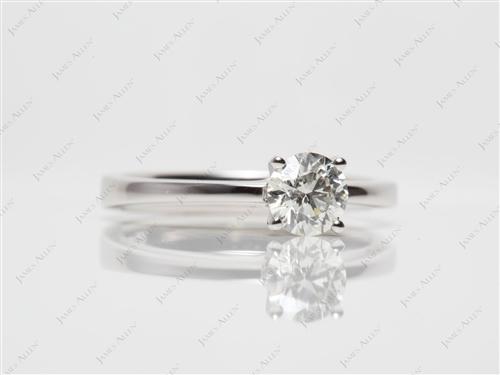 Platinum 0.58 Round cut Diamond Ring