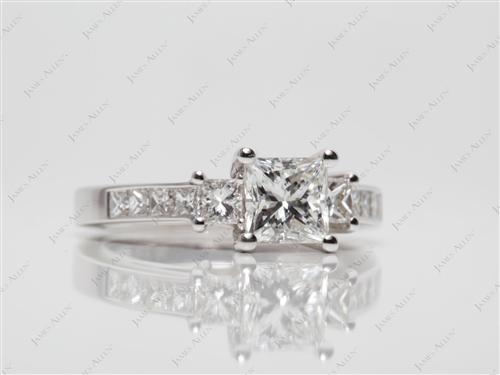 White Gold 1.09 Princess cut Diamond Ring