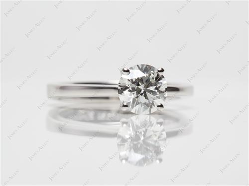 Platinum 1.02 Round cut Solitaire Diamond Rings