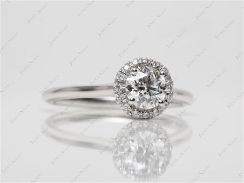 Platinum 0.71 Round cut Pave Ring Mountings