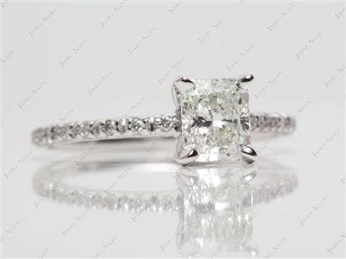 White Gold 1.00 Radiant cut Pave Wedding Sets
