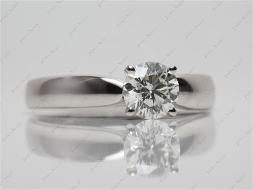 Platinum 0.90 Round cut Engagement Rings