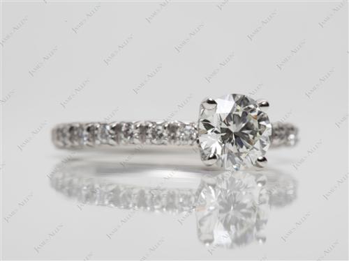 Platinum 0.80 Round cut Pave Rings
