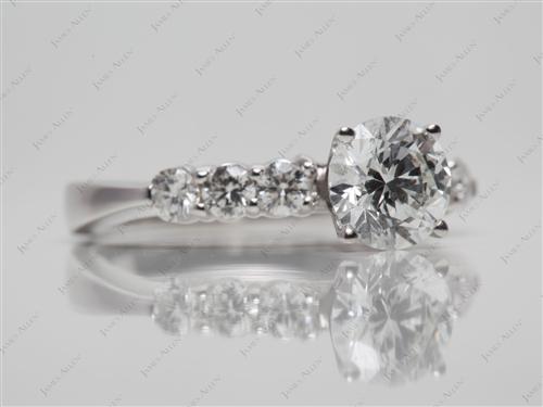 White Gold 1.05 Round cut Diamond Ring