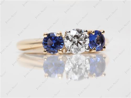 Gold 0.56 Round cut Gem Stone Rings