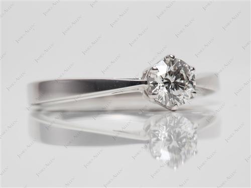 White Gold 0.45 Round cut Diamond Solitaire Ring Settings