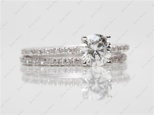 White Gold 0.80 Round cut Platinum Wedding Sets