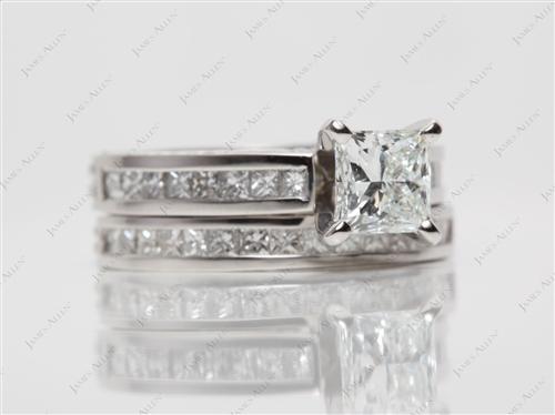 Platinum 1.01 Princess cut Wedding Sets