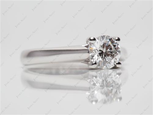White Gold 0.73 Round cut Solitaire Ring Mountings