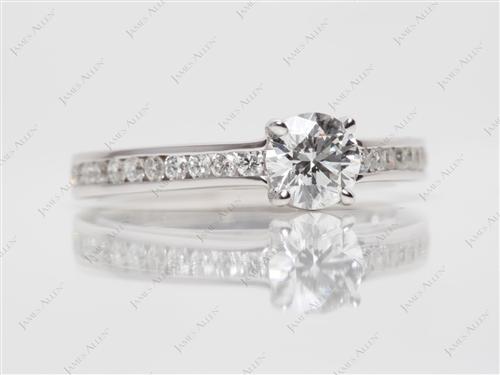 White Gold 0.52 Round cut Channel Ring