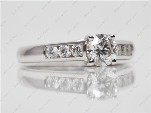 White Gold 0.59 Round cut Channel Rings