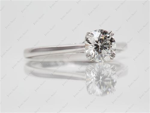White Gold 0.70 Round cut Diamond Solitaire Ring Settings