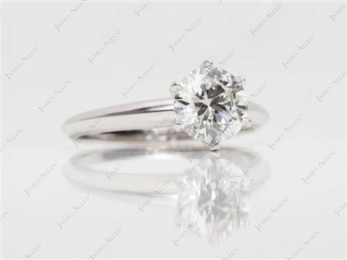 Platinum 1.21 Round cut Diamond Engagement Solitaire Rings