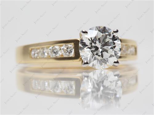 Gold 1.21 Round cut Platinum Wedding Sets
