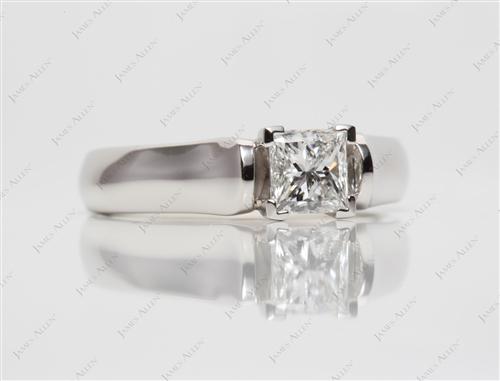 Platinum 0.75 Princess cut Solitaire Engagement Ring