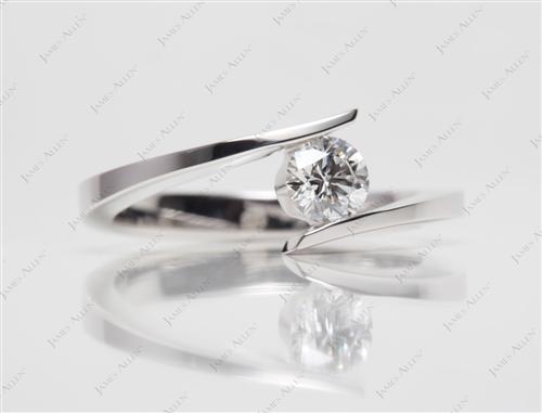 White Gold 0.46 Round cut Solitaire Ring Settings