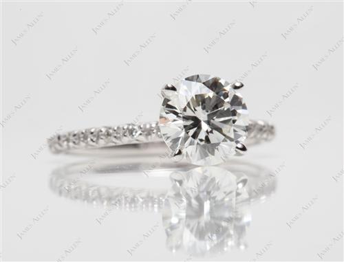 Platinum 1.52 Round cut Micro Pave Rings