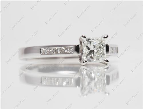 White Gold 0.73 Princess cut Channel Set Diamond Band
