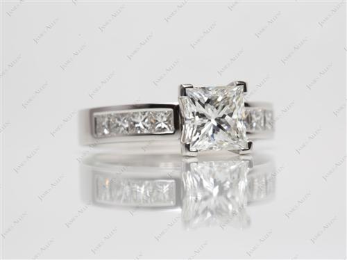 Platinum 1.63 Princess cut Channel Set Eternity Rings