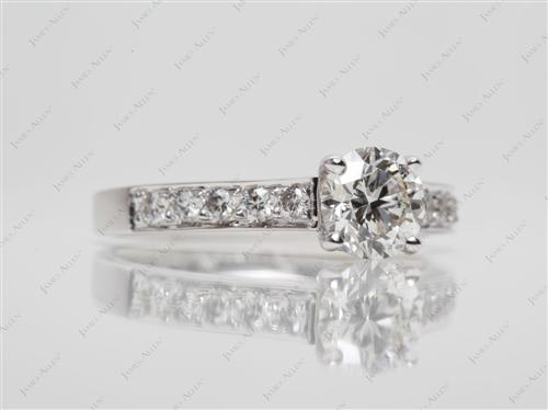 White Gold 1.01 Round cut Diamond Ring
