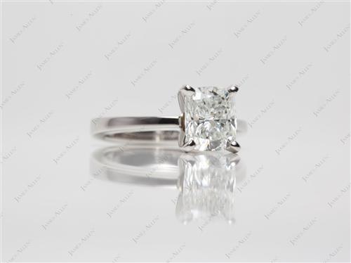 Platinum 1.41 Cushion cut Solitaire Ring Settings