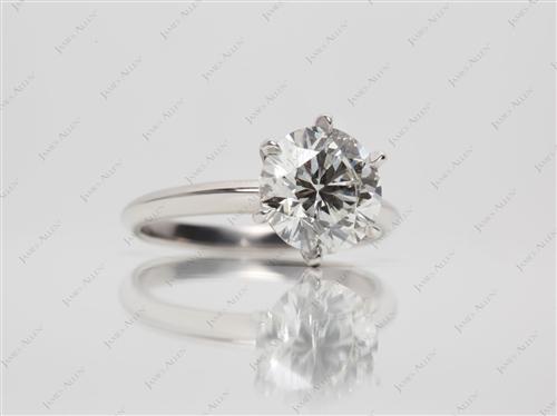 Platinum 2.20 Round cut Solitaire Rings