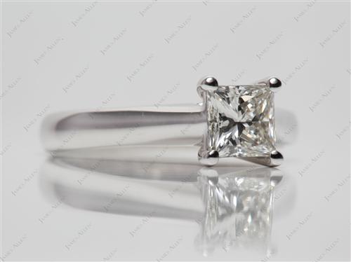 White Gold 0.92 Princess cut Solitaire Ring Mountings