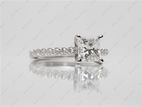 White Gold 1.07 Princess cut Engagement Ring